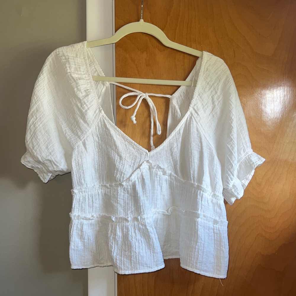 White Flowy Crop Top